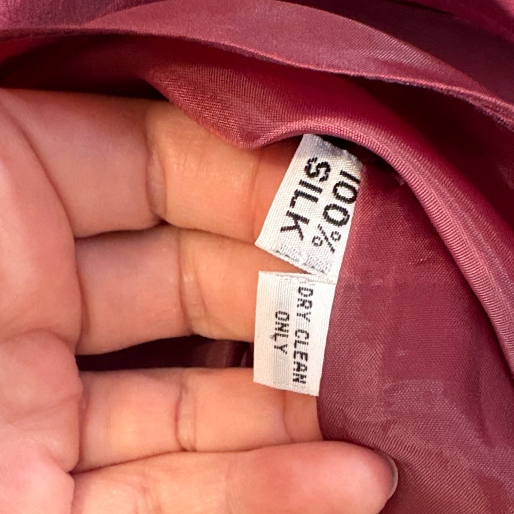 Vintage Elegant Burgundy Silk Strapless Dress by Jane Hamil | 2 - Picture 9 of 10